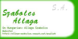 szabolcs allaga business card